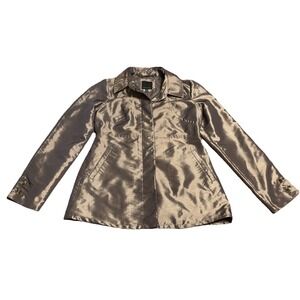 The Limited Metallic Gold Bronze Platinum Lightweight Party Jacket Y2K Medium